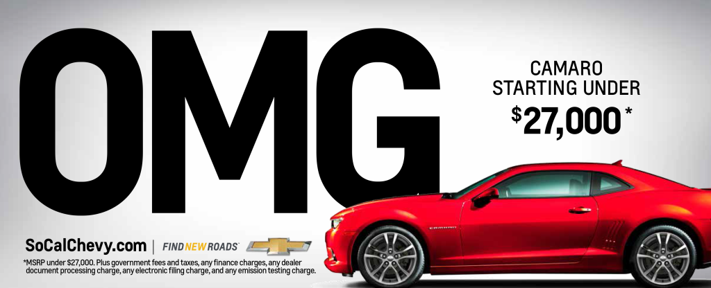 OMG Chevy Camaro Billboard