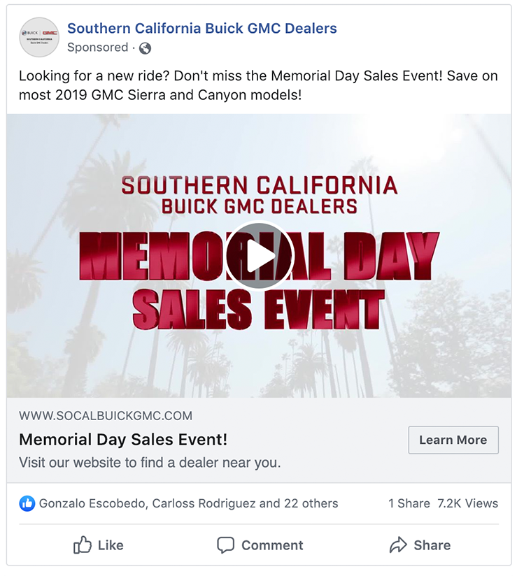 Buick GMC Facebook Video Ad